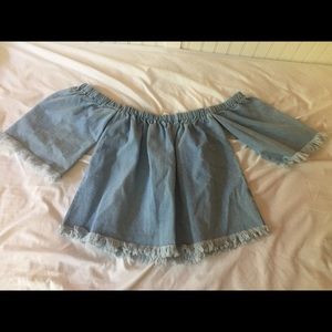 Off the shoulder denim top